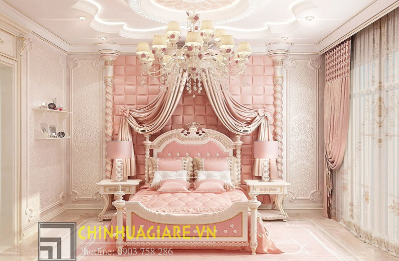 Những mẫu thiết kế phòng ngủ đẹp cho bé gái luxury như phòng công chúa 1