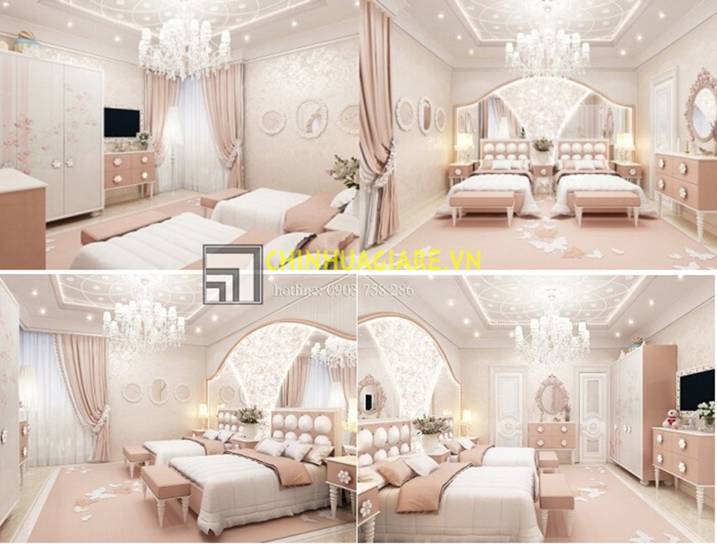 Những mẫu thiết kế phòng ngủ đẹp cho bé gái luxury như phòng công chúa 3
