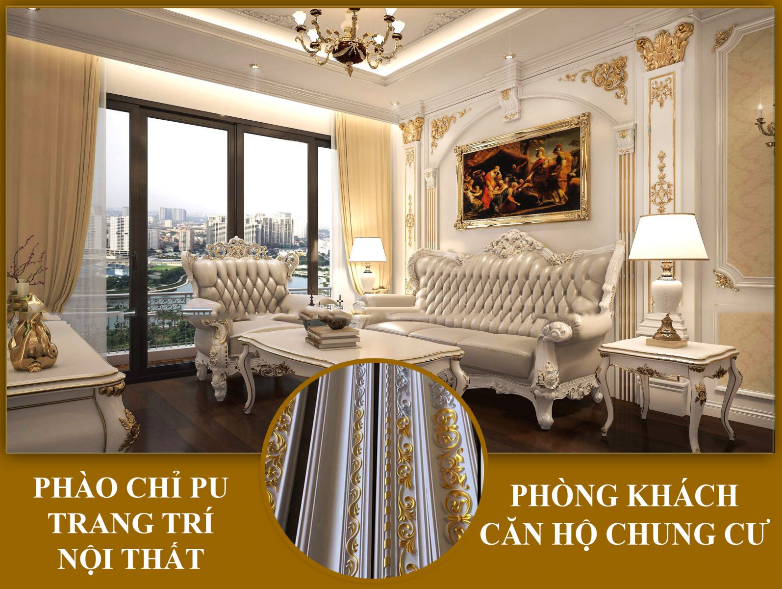 phào chỉ pu và những phong cách thiết kế nội thất chung cư đang hot hiện nay 3