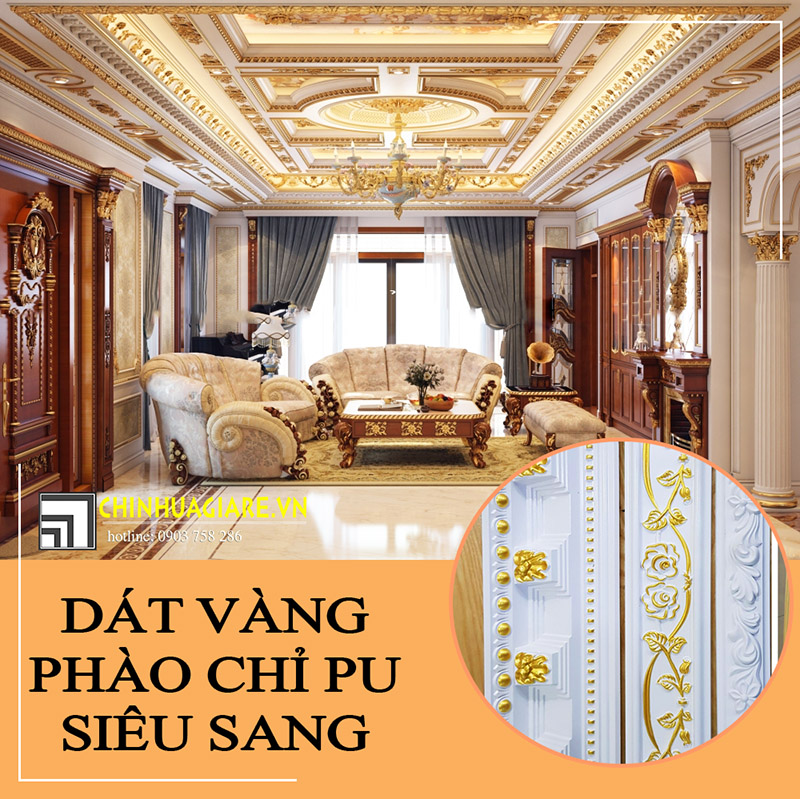 Dân Việt đánh đu trend trang trí nội thất bằng phào chỉ Pu rồi dát vàng siêu sang 1