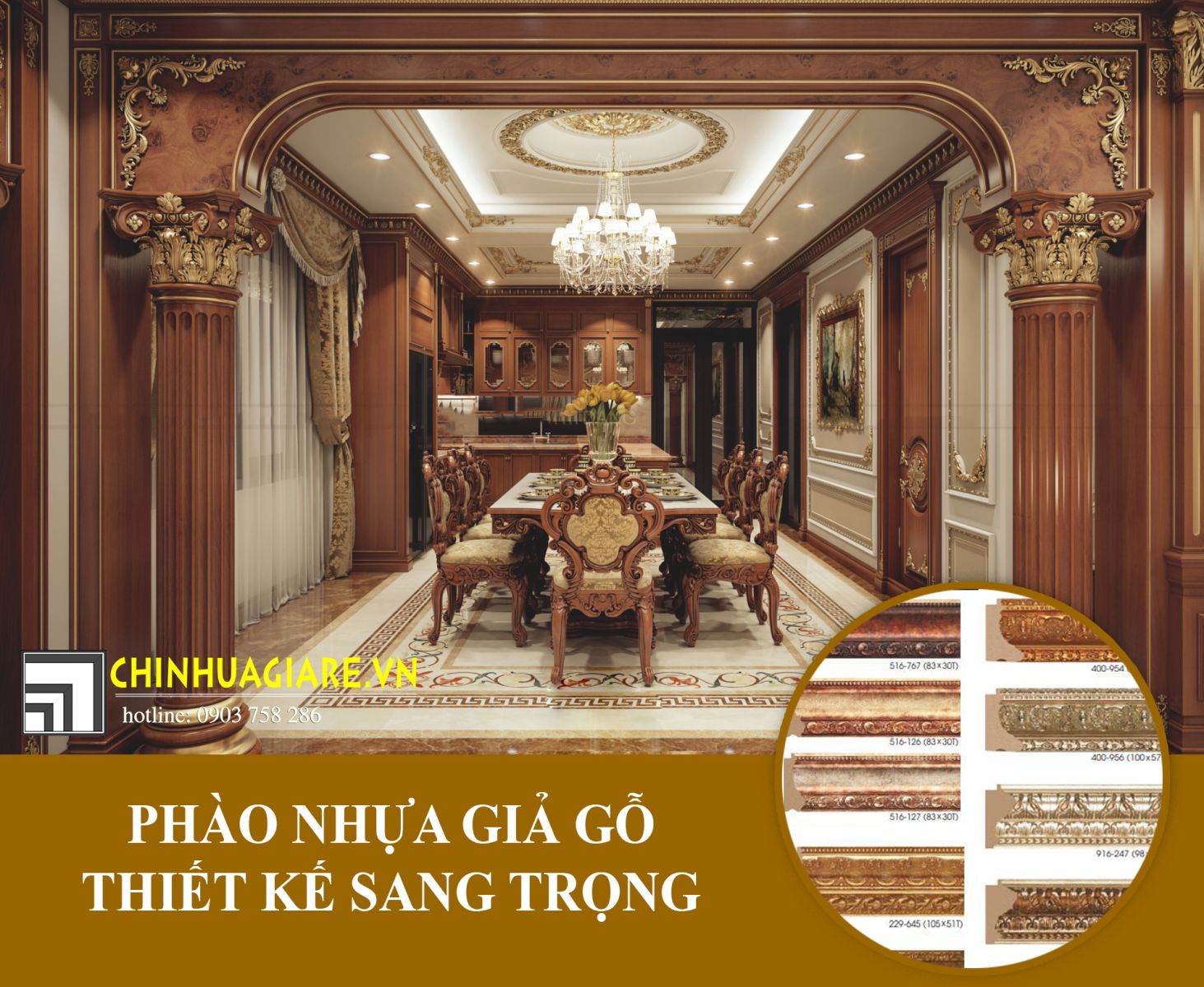 Nếu nội thất cổ điển của bạn cần phào gỗ nhưng lại muốn dùng phào nhựa bền thì phải làm sao 1