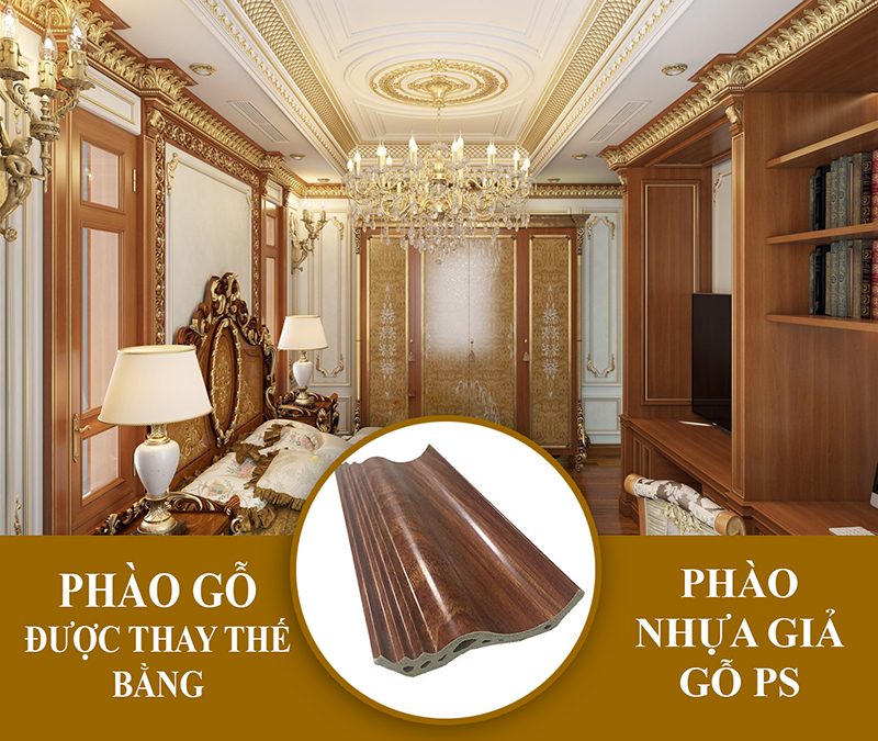 Phào gỗ đã hết thời giờ thay thế bằng phào chỉ PU 1